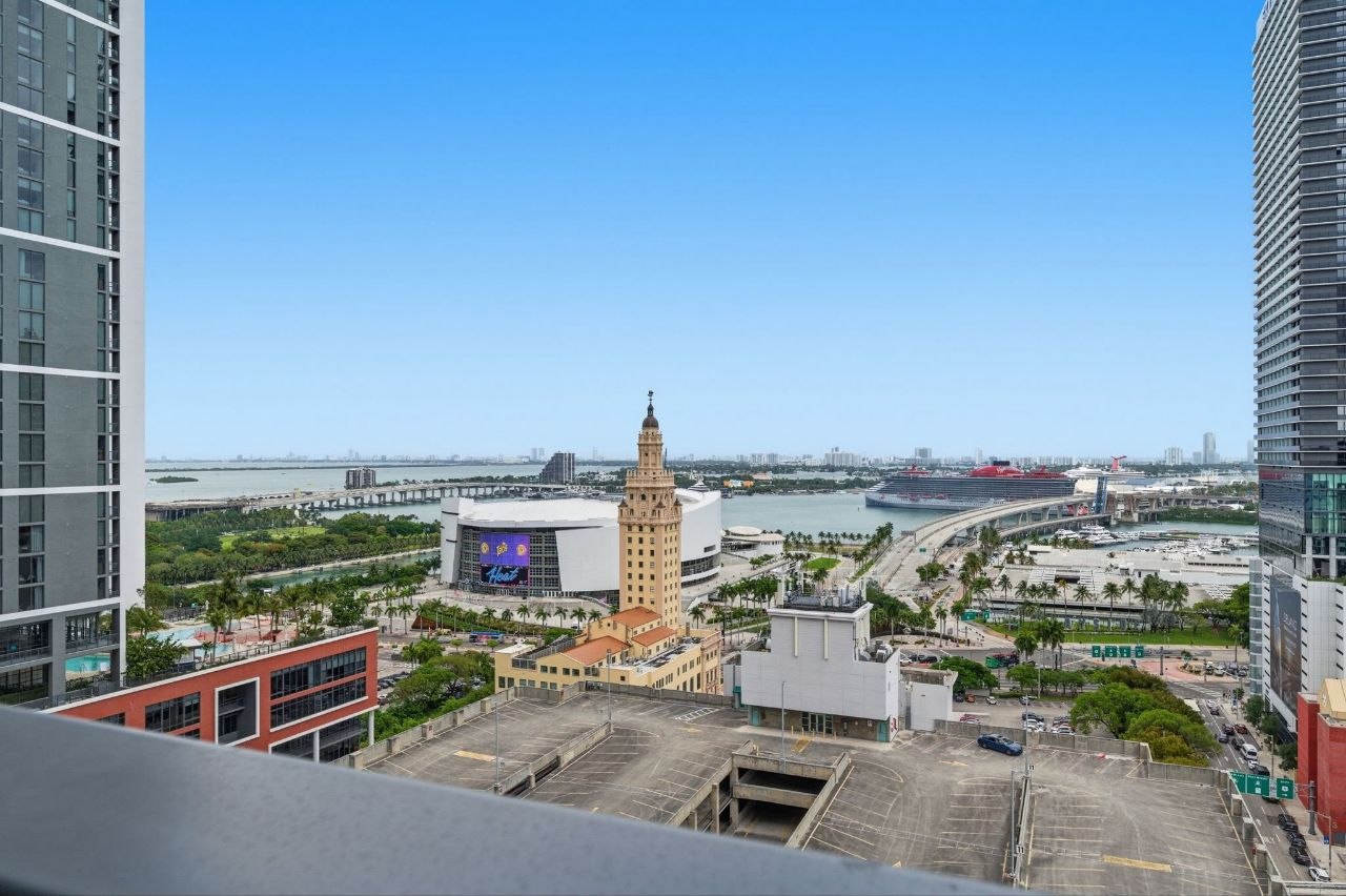 Balcony view of Kaseya Center and PortMiami