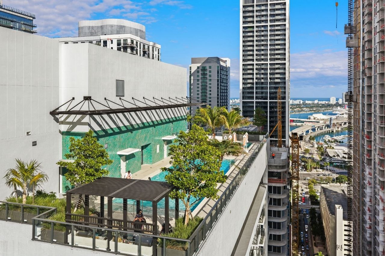 Rooftop pool with Downtown skyline